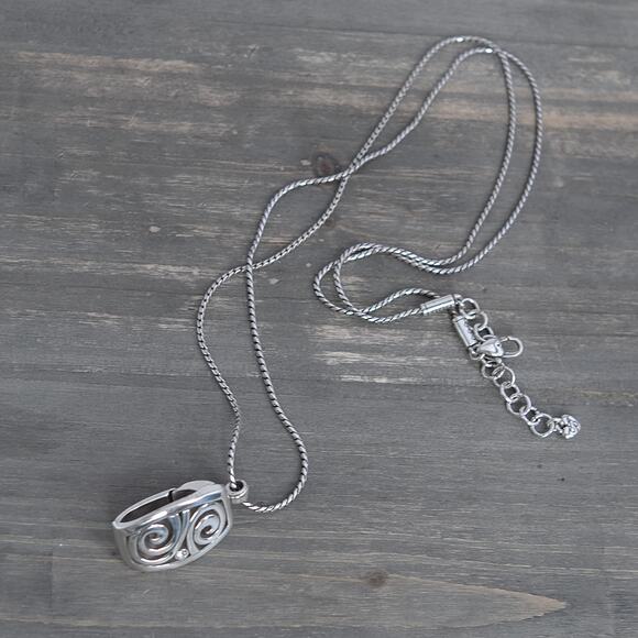 Brighton London Groove Lanyard Badge ID Holder Clip Necklace Clear Crystal 34" - Picture 3 of 9